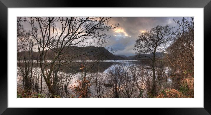 Ullswater view in The Lake District, UK, Panorama Framed Mounted Print by Philip Brown
