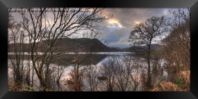 Ullswater view in The Lake District, UK, Panorama Framed Print by Philip Brown