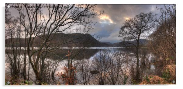 Ullswater view in The Lake District, UK, Panorama Acrylic by Philip Brown