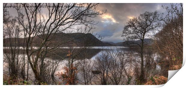 Ullswater view in The Lake District, UK, Panorama Print by Philip Brown