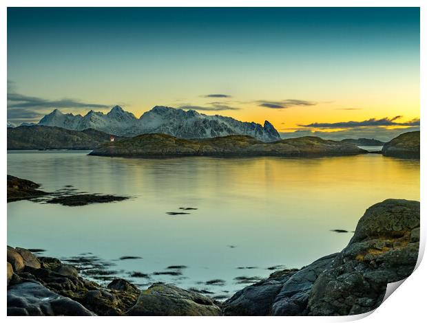 Lofoten Sunrise, Norway Print by Mark Llewellyn