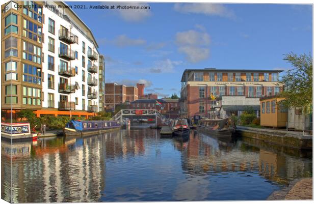Birmingham City Canals 001 Canvas Print by Philip Brown