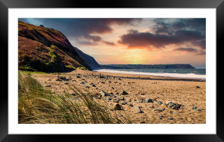 Penbryn Sunset, Ceredigion, Wales, UK Framed Mounted Print by Mark Llewellyn