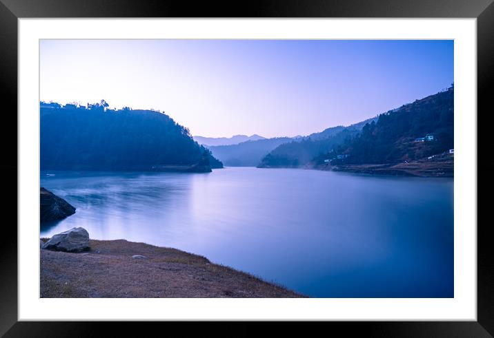 landscape view of lake Framed Mounted Print by Ambir Tolang