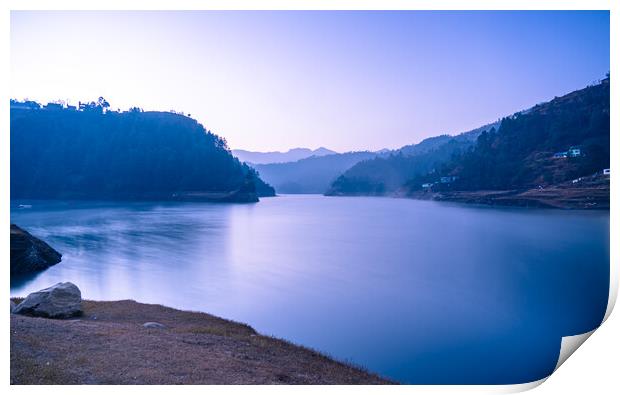 landscape view of lake Print by Ambir Tolang