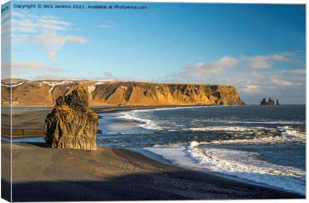 Reynisfjarar Beach on Iceland's South Coast  Canvas Print by Nick Jenkins