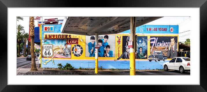 Las Vegas Parking Lot art. Framed Mounted Print by Chris North