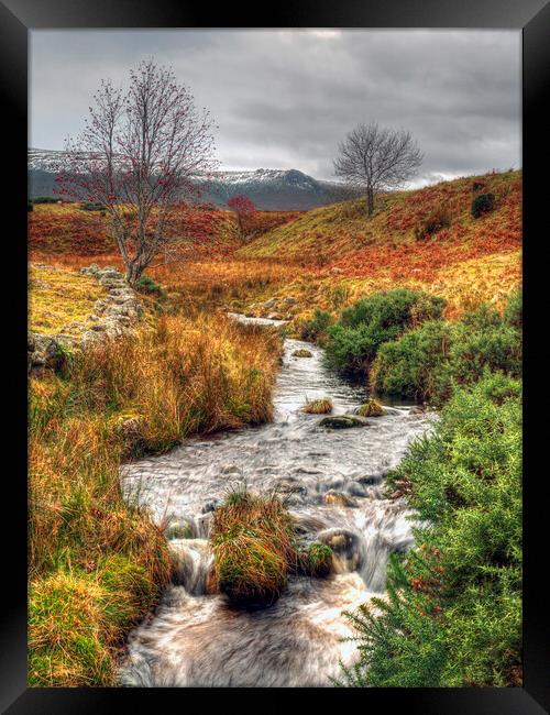 Moorland Stream Ben Rinnes Scotland Framed Print by OBT imaging