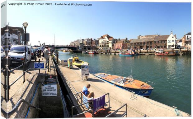 Weymouth Harbour in Dorset Canvas Print by Philip Brown