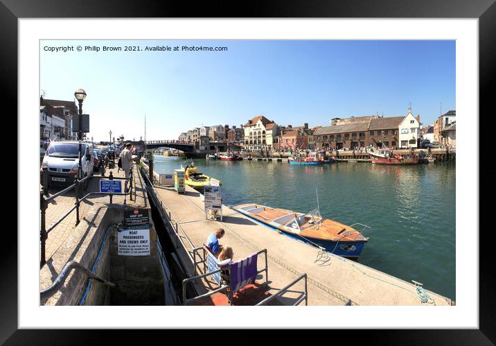 Weymouth Harbour in Dorset Framed Mounted Print by Philip Brown