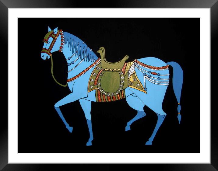 Mughal Horse Framed Mounted Print by Stephanie Moore