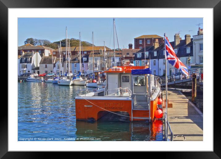 The Harbour In October Framed Mounted Print by Nicola Clark