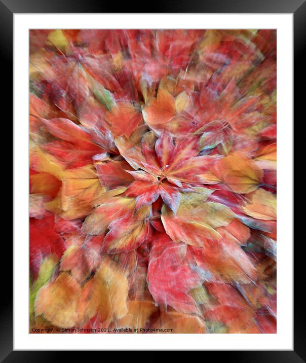 autumn collage frosted Framed Mounted Print by Simon Johnson