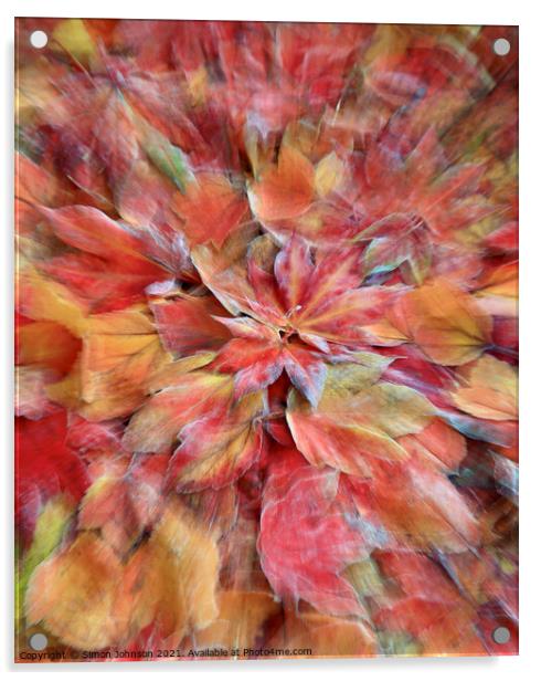 autumn collage frosted Acrylic by Simon Johnson