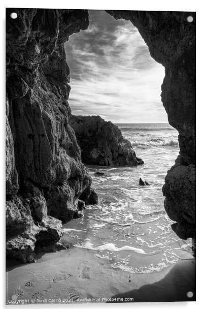 Rocky Portal to the Ocean - C1902-4804-BW Acrylic by Jordi Carrio