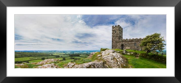 Brentor Panorama Framed Mounted Print by Maggie McCall