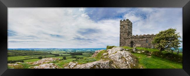 Brentor Panorama Framed Print by Maggie McCall