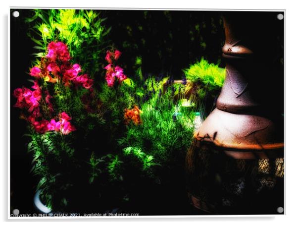 Summer flower garden glow 19 soft arty  Acrylic by PHILIP CHALK