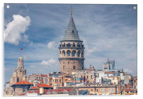 Istanbul Galata Tower Acrylic by Antony McAulay