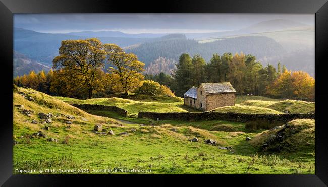 Autumn colours at Bell Hagg Barn Framed Print by Chris Drabble