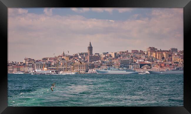 Istanbul Galata Region Panorama Framed Print by Antony McAulay