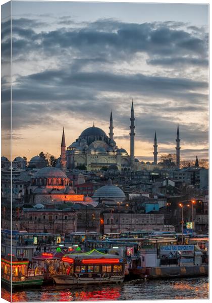 Istanbul Suleymaniye Mosque at Sunset Canvas Print by Antony McAulay