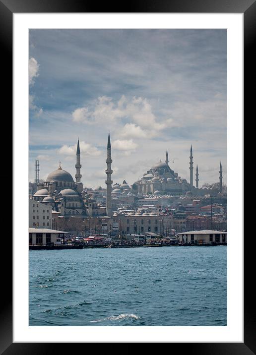 Istanbul Suleymaniye Mosque Skyline Framed Mounted Print by Antony McAulay