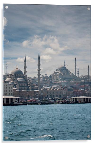 Istanbul Suleymaniye Mosque Skyline Acrylic by Antony McAulay