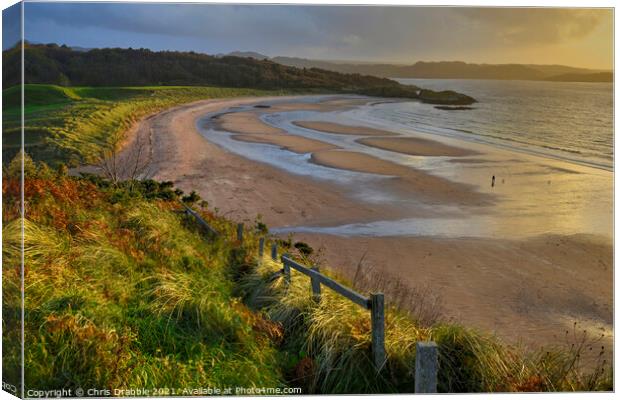 Sunset at Gairloch beach Canvas Print by Chris Drabble