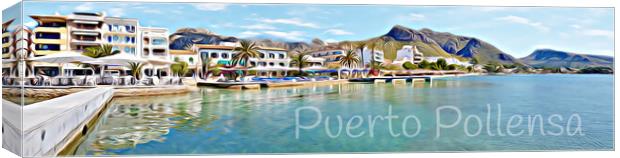 PUERTO POLLENSA PANORAMA Canvas Print by LG Wall Art