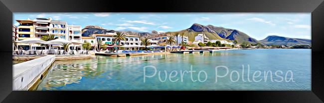 PUERTO POLLENSA PANORAMA Framed Print by LG Wall Art