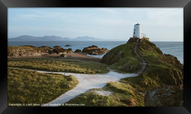 The Path to Tŵr Mawr Framed Print by Liam Neon