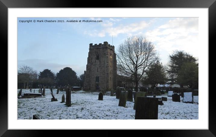 St. Werburghs church, Kingsley Framed Mounted Print by Mark Chesters