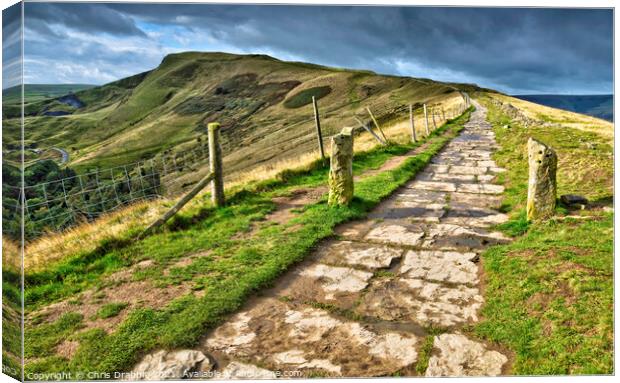 Mam Tor from the Peakland Ridge Canvas Print by Chris Drabble