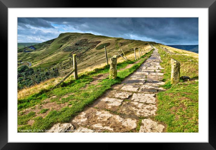 Mam Tor from the Peakland Ridge Framed Mounted Print by Chris Drabble
