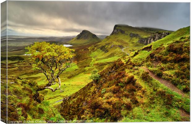 Rain clouds over the Quiraing Canvas Print by Chris Drabble