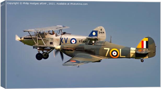 Sea Hurricane with Hawker Hind Canvas Print by Philip Hodges aFIAP ,