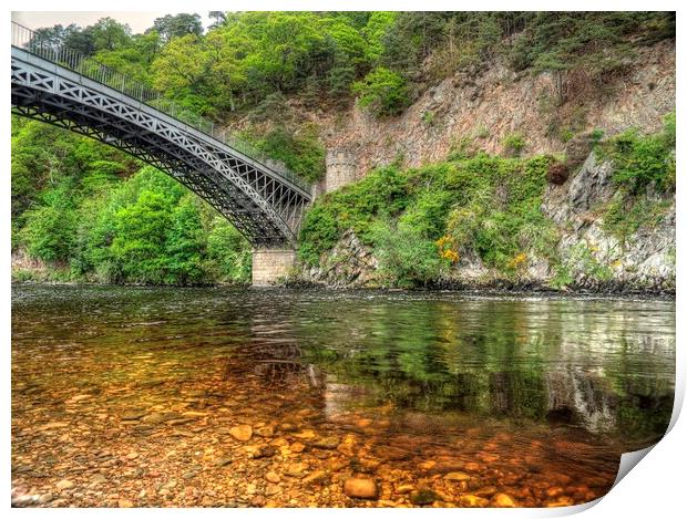 Whisky Coloured River Craigellachie Scotland Print by OBT imaging