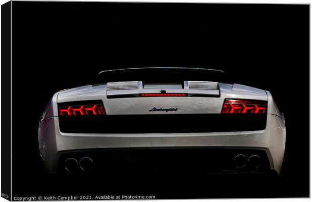 White Lamborghini Canvas Print by Keith Campbell