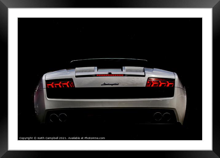 White Lamborghini Framed Mounted Print by Keith Campbell