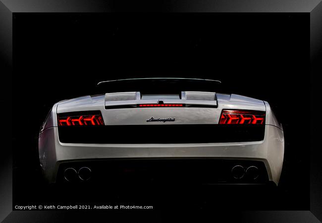 White Lamborghini Framed Print by Keith Campbell