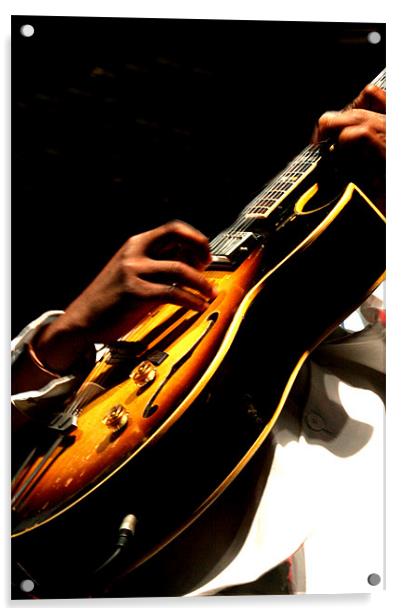 The Guitar Player Acrylic by Hush Naidoo