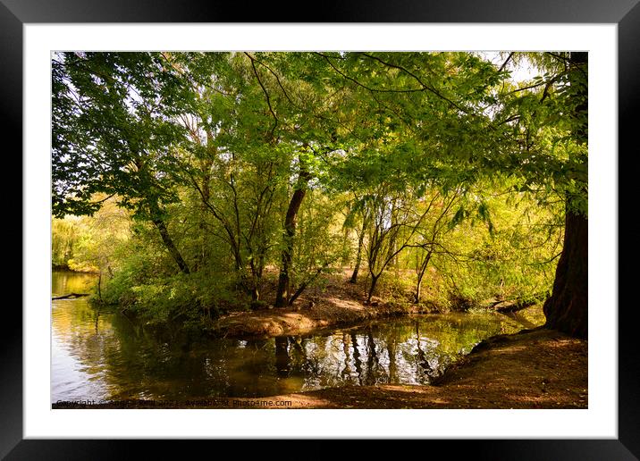River in Queen's Park Swindon Framed Mounted Print by Reidy's Photos