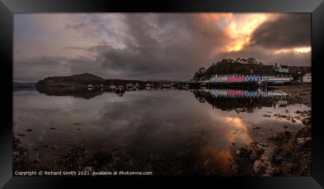 A south-easterly panorama view of the northern Loch Portree.  Framed Print by Richard Smith