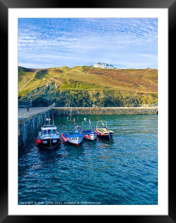 Mullion Cove Fishing Boats Framed Mounted Print by Matt Smith
