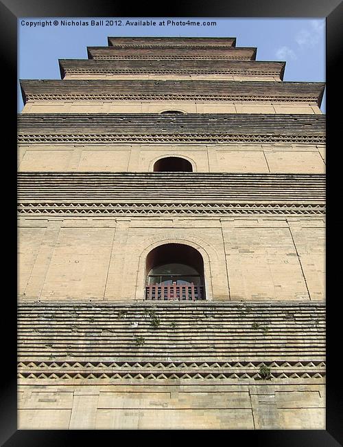 Big Goose Pagoda, Xi'an, China Framed Print by Nicholas Ball