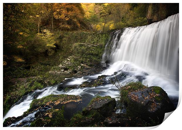 Sgwd Isaf Clun Gwyn Print by Anthony R Dudley (LRPS)