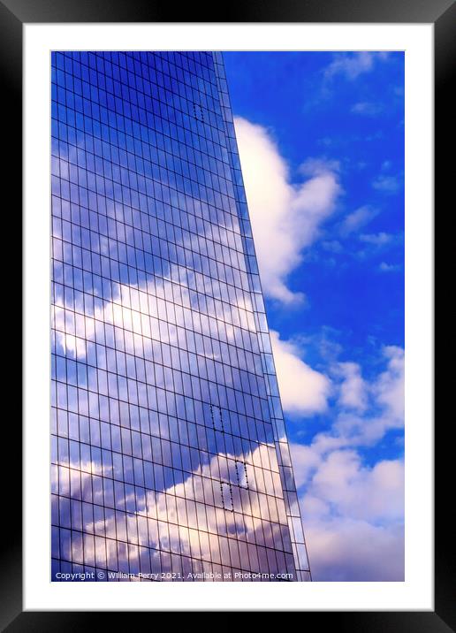 Skysrcaper Abstract Glass Building New York City NY Framed Mounted Print by William Perry