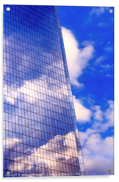 Skysrcaper Abstract Glass Building New York City NY Acrylic by William Perry