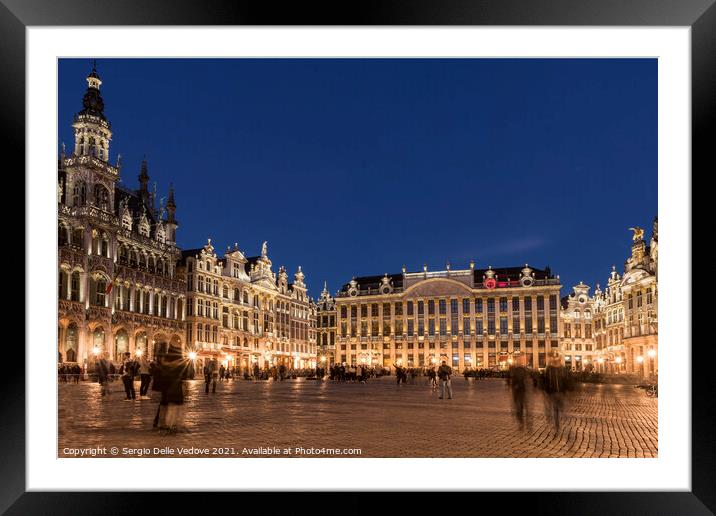 The Grand place square in Brussels Framed Mounted Print by Sergio Delle Vedove